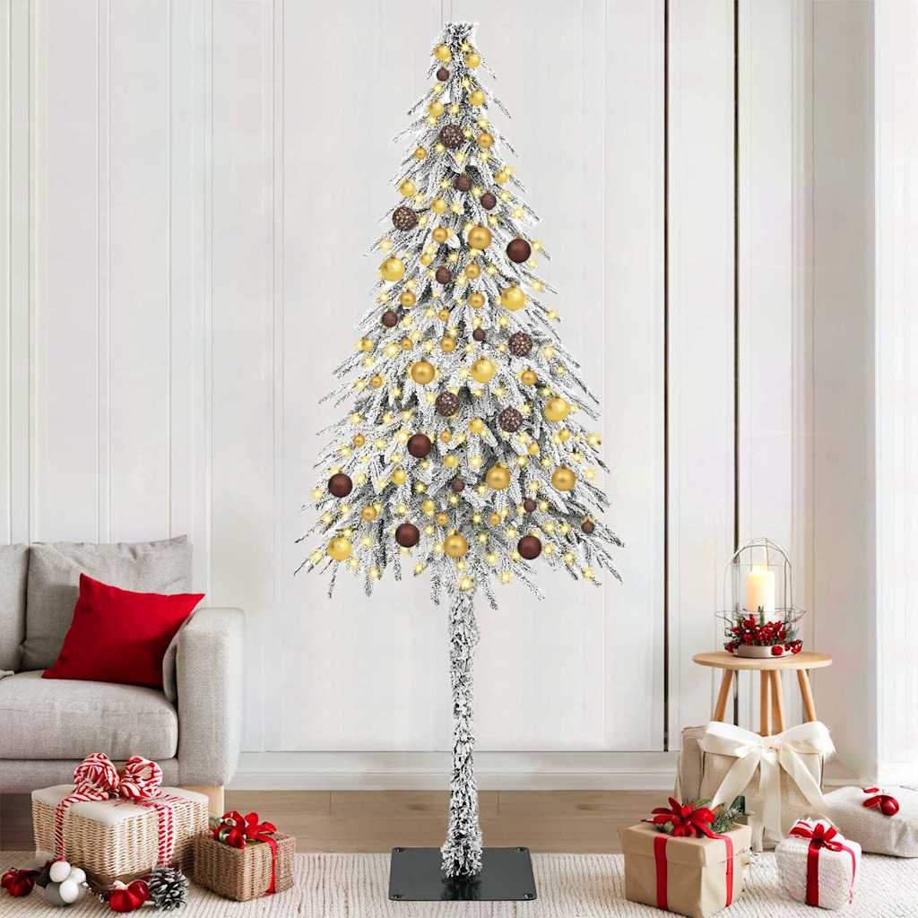Kerstboom met 300 LED met standaard Wit 210 cm PE en staal – afbeelding 1
