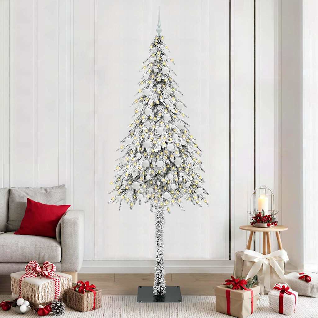 Kerstboom met 300 LED met standaard Wit 210 cm PE en staal – afbeelding 1