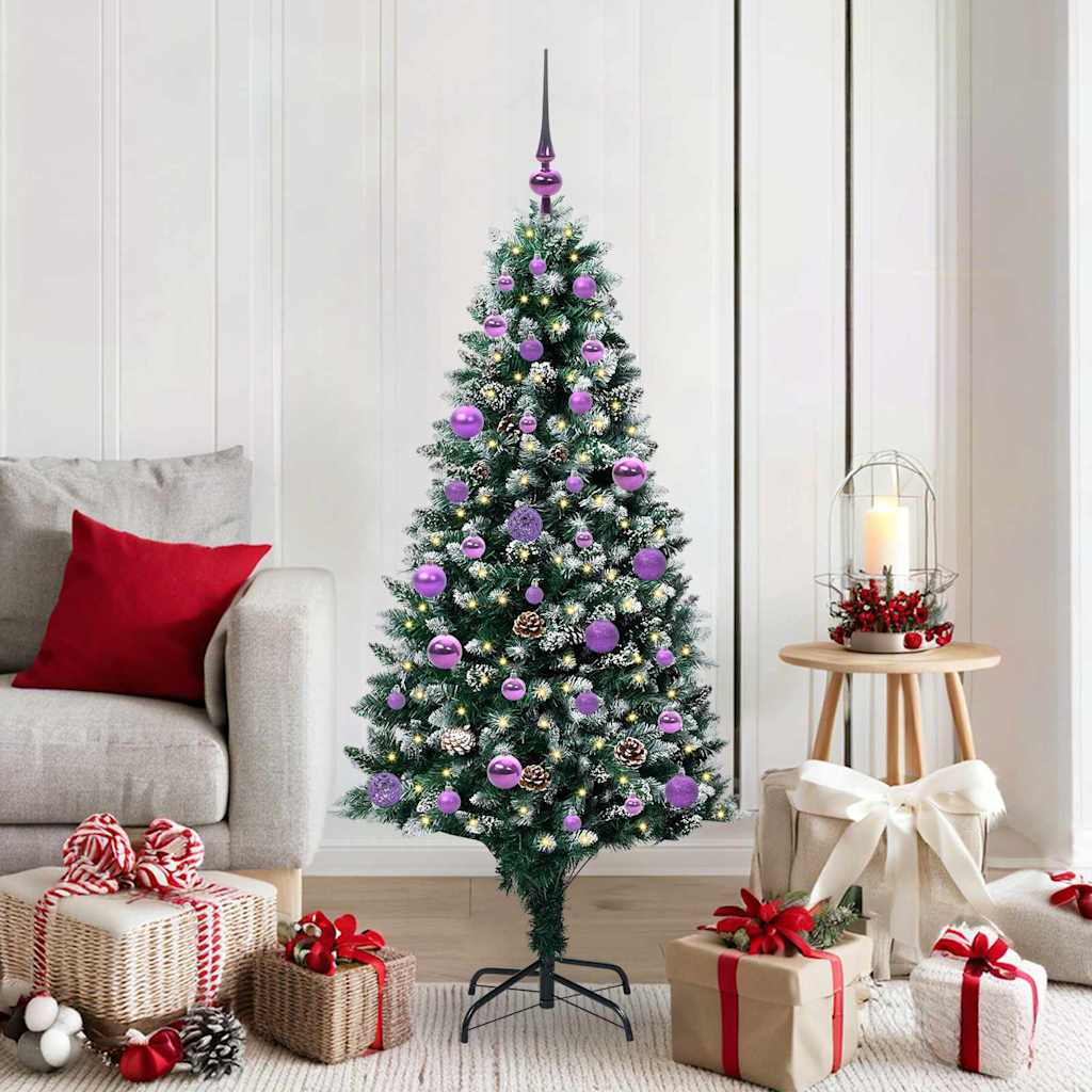 Kunstkerstboom Groen 150 cm PVC en Staal en Kunststof – afbeelding 1