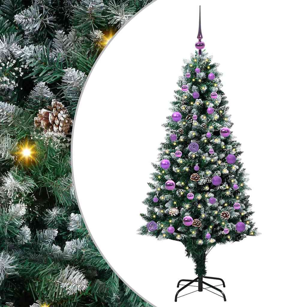Kunstkerstboom Groen 150 cm PVC en Staal en Kunststof – afbeelding 2