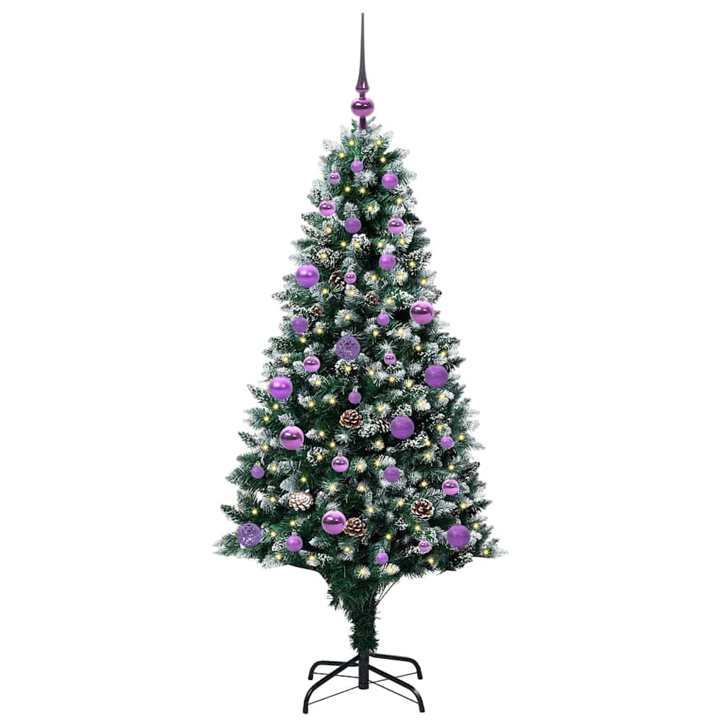 Kunstkerstboom Groen 150 cm PVC en Staal en Kunststof – afbeelding 3