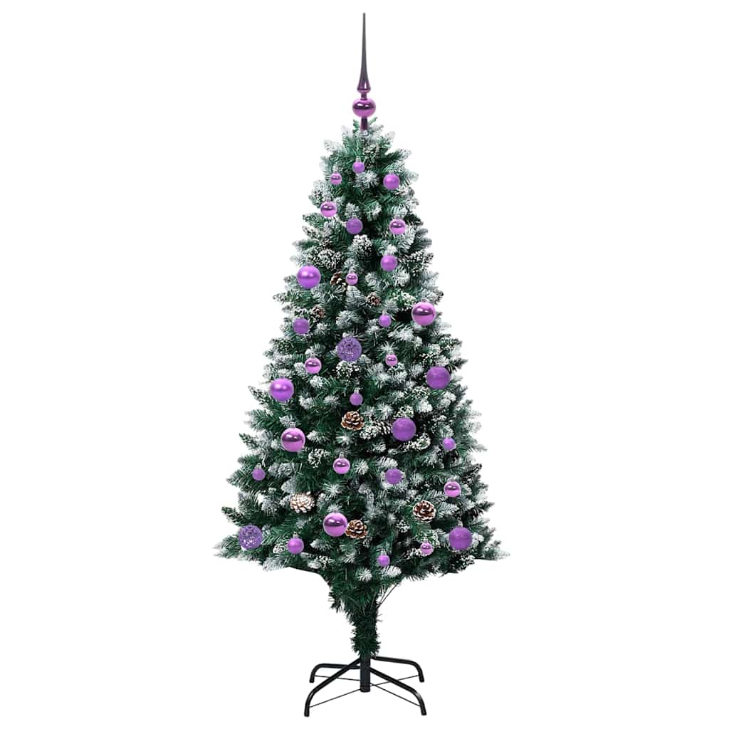 Kunstkerstboom Groen 150 cm PVC en Staal en Kunststof – afbeelding 4