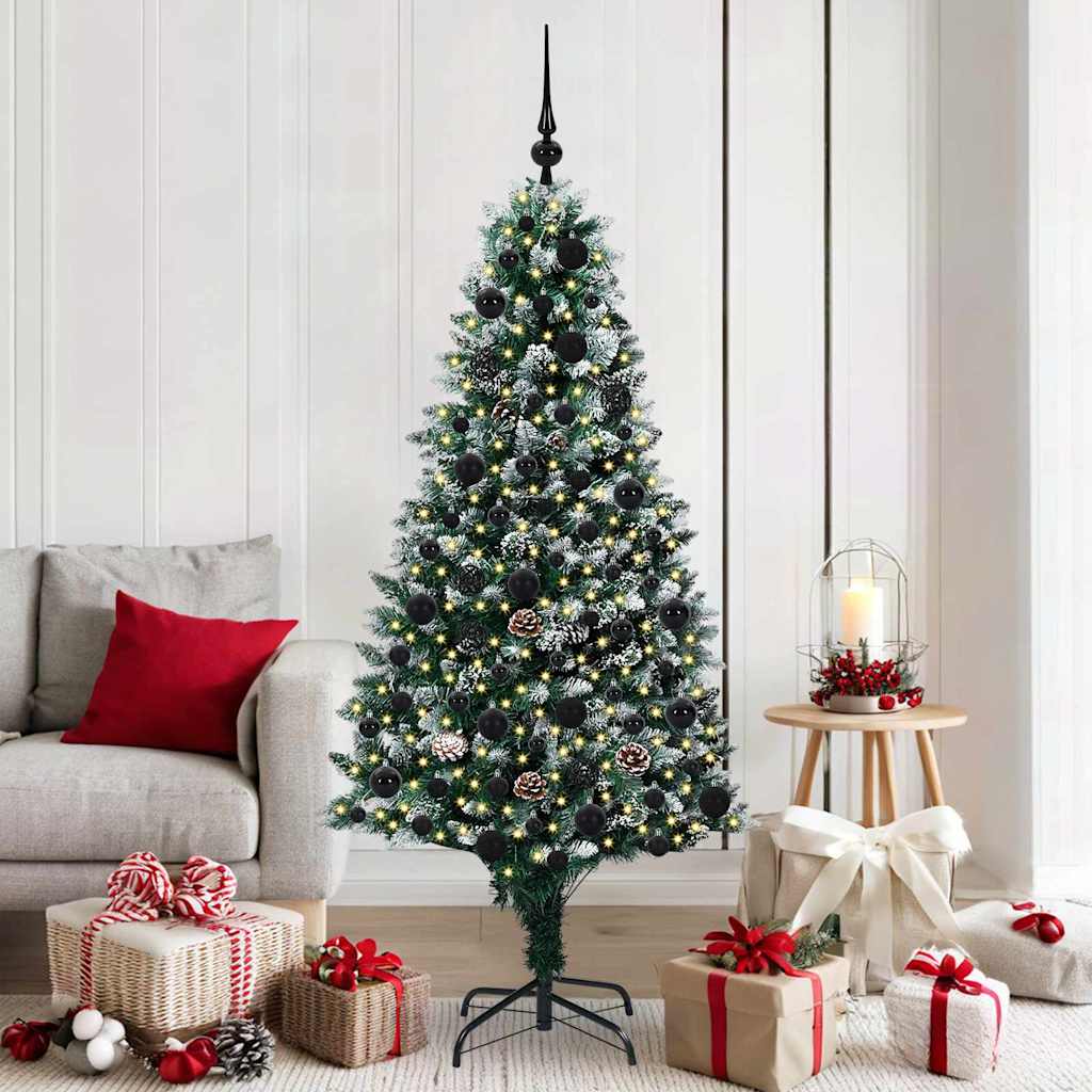 Kunstkerstboom Groen 180 cm PVC en Staal en Kunststof