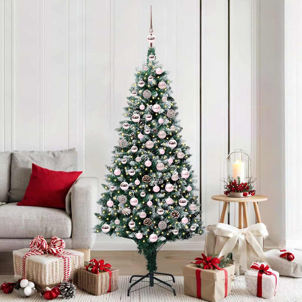 Kunstkerstboom Groen 180 cm PVC en Staal en Kunststof – afbeelding 1