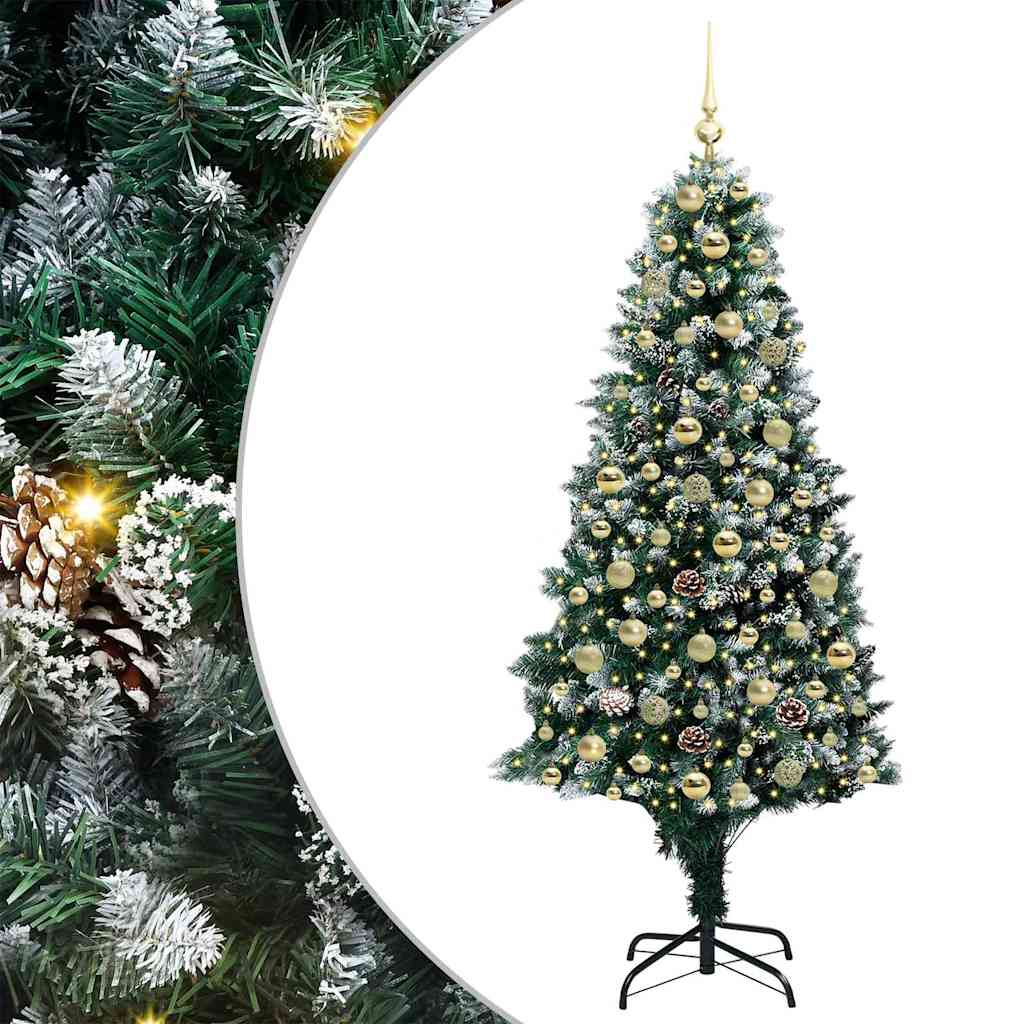 Kunstkerstboom Groen 180 cm PVC en Staal en Kunststof – afbeelding 2