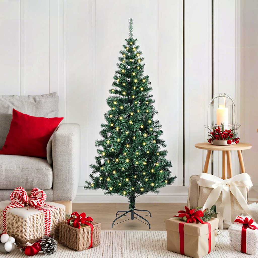 Kunstmatig Voorverlicht Kerstboom Groen 120 cm PVC en Metaal
