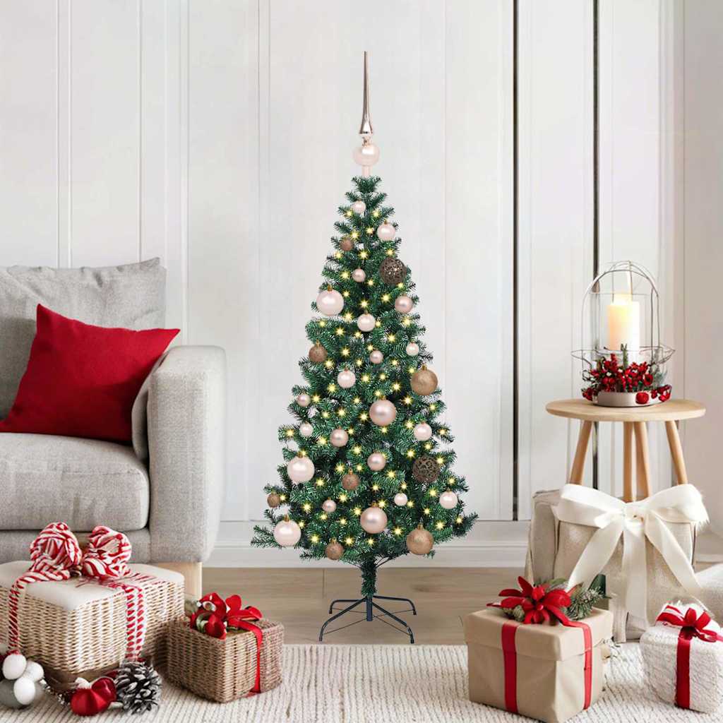 Kunstmatig Voorverlicht Kerstboom Groen 120 cm PVC en Metaal