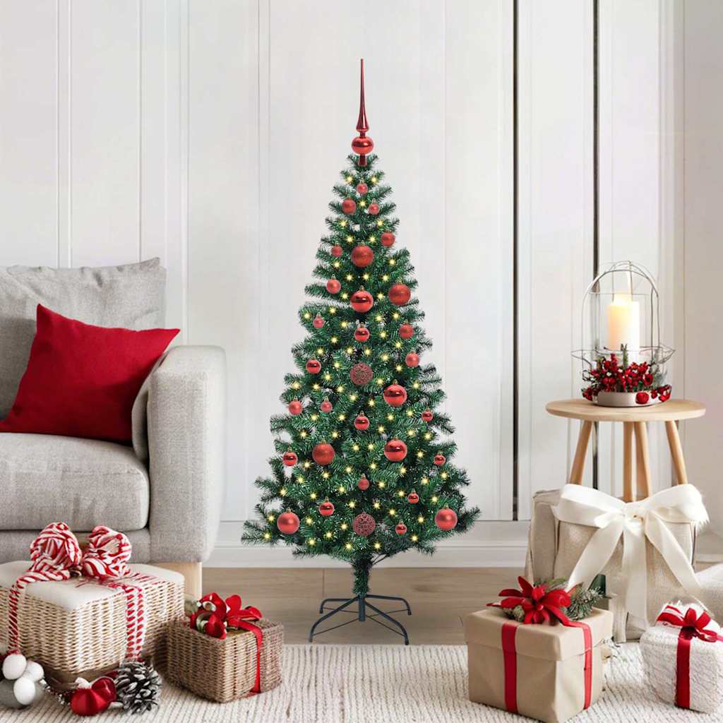 Kunstmatig Voorverlicht Kerstboom Groen 120 cm PVC en Metaal