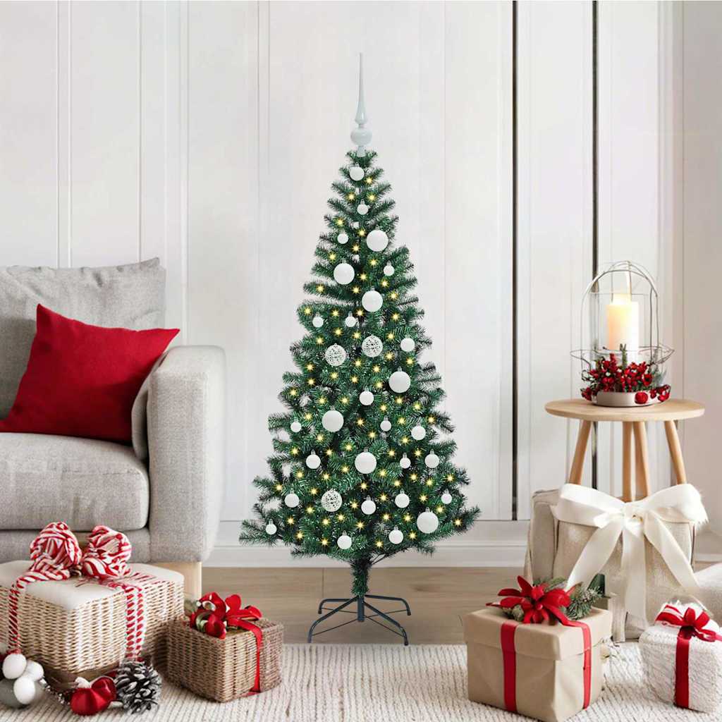 Kunstmatig Voorverlicht Kerstboom Groen 120 cm PVC en Metaal