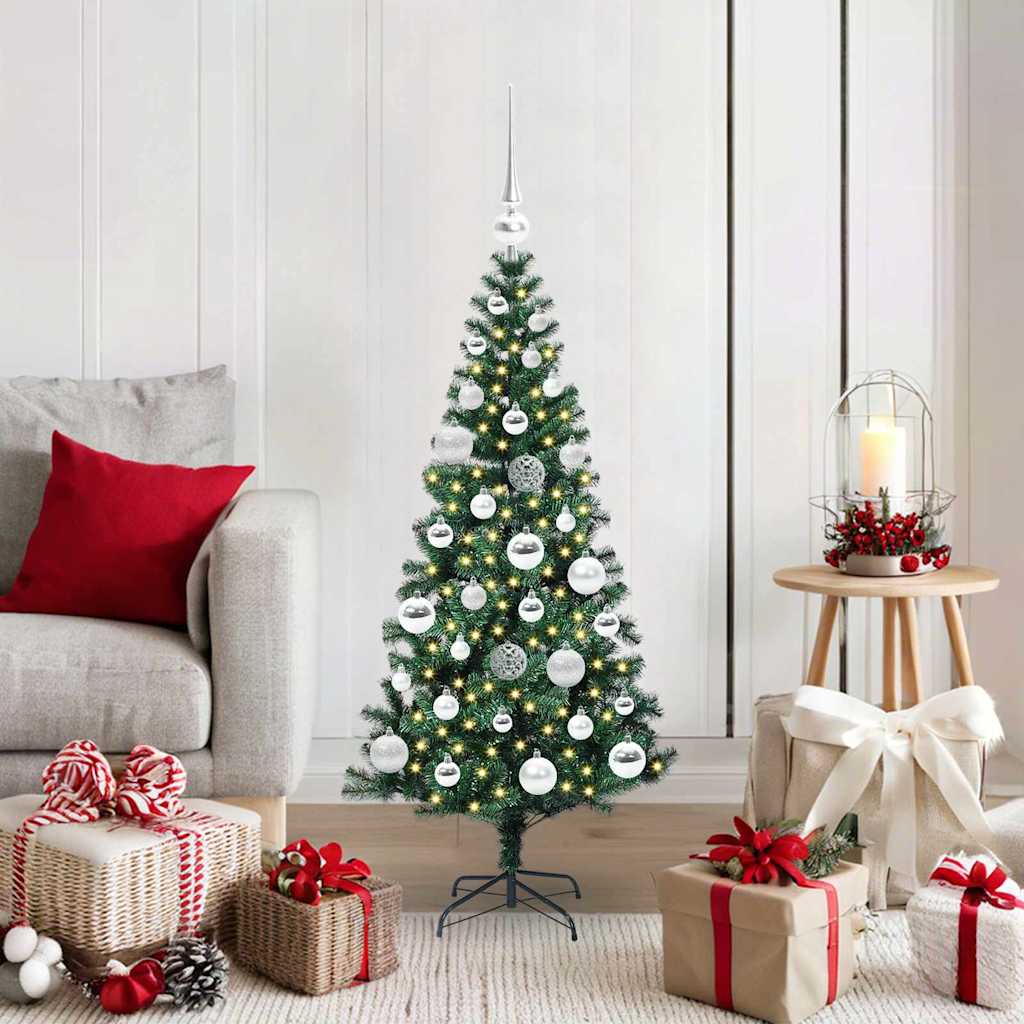 Kunstmatig Voorverlicht Kerstboom Groen 120 cm PVC en Metaal – afbeelding 1