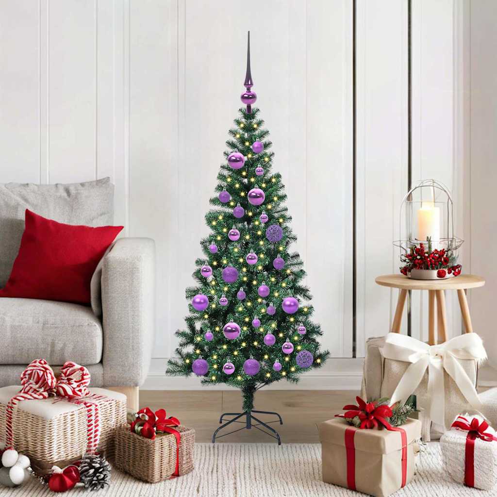 Kunstmatig Voorverlicht Kerstboom Groen 120 cm PVC en Metaal