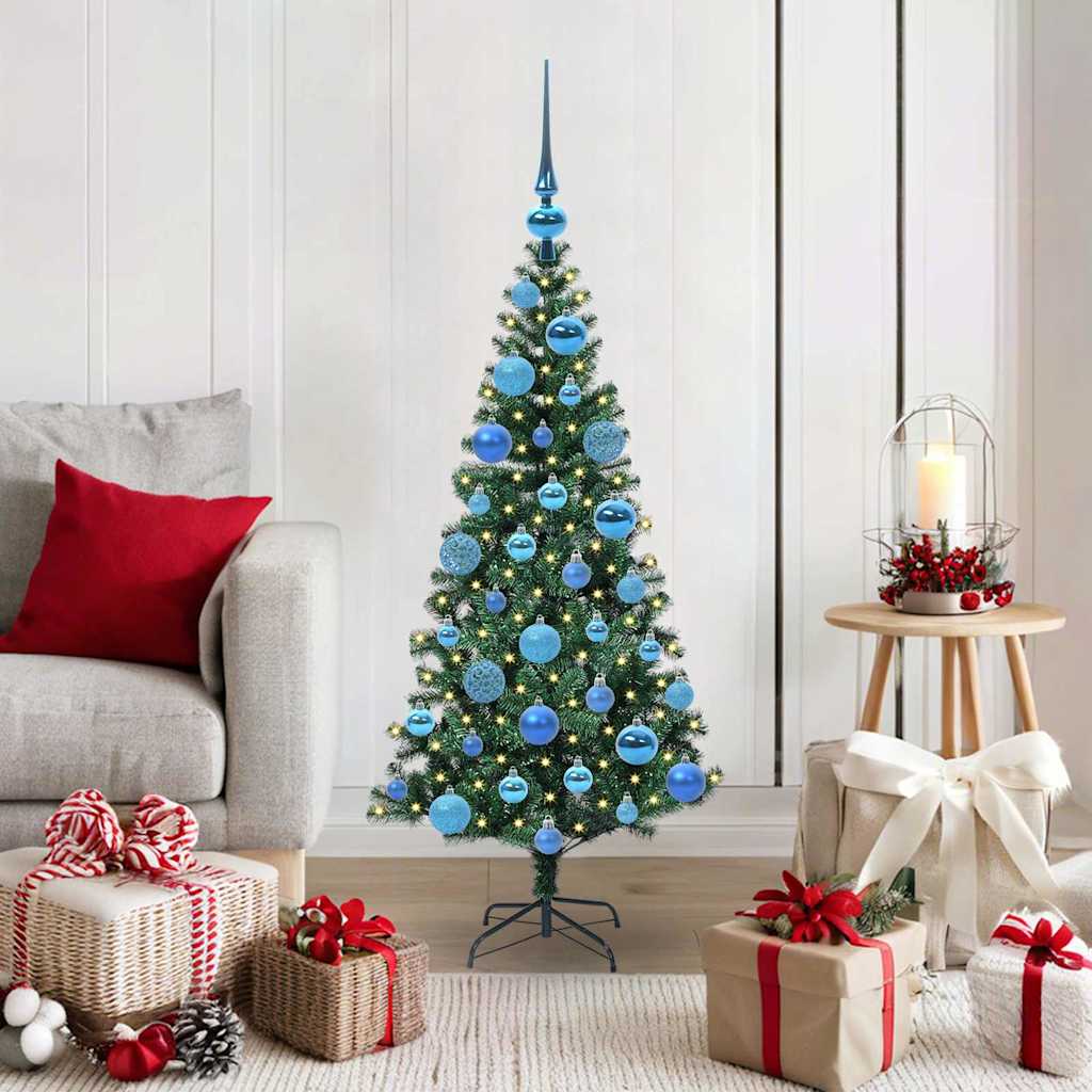 Kunstmatig Voorverlicht Kerstboom Groen 120 cm PVC en Metaal
