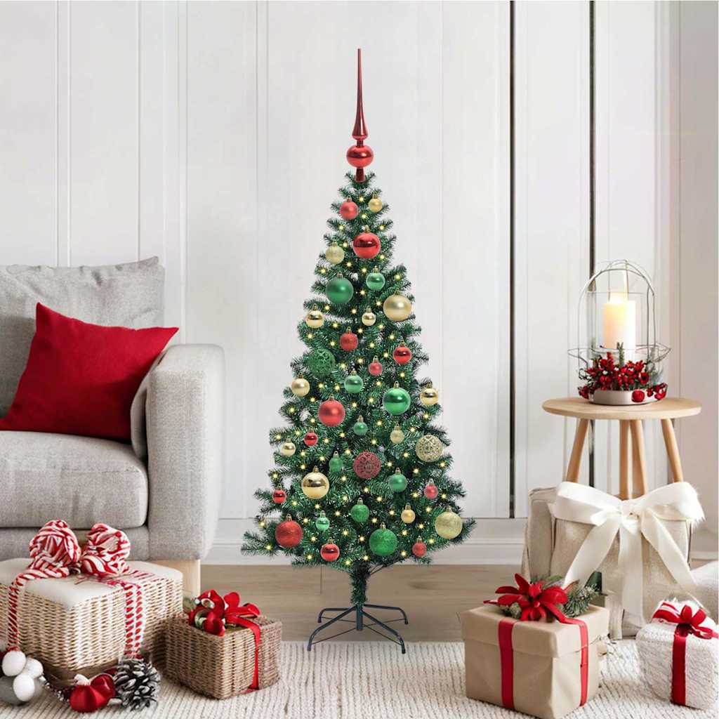 Kunstmatig Voorverlicht Kerstboom Groen 120 cm PVC en Metaal
