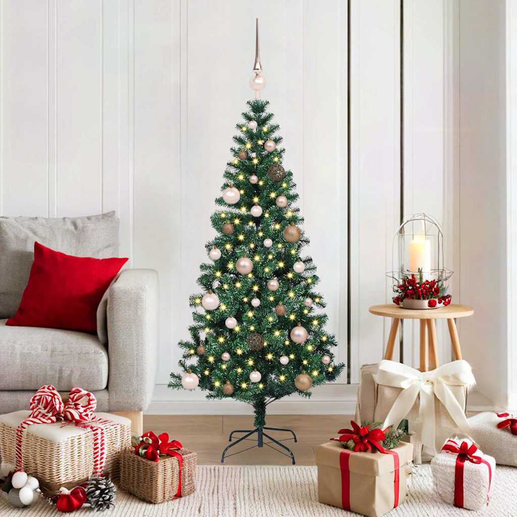 Kunstmatig Voorverlicht Kerstboom Groen 150 cm PVC en Metaal – afbeelding 1