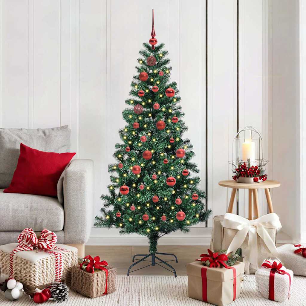 Kunstmatig Voorverlicht Kerstboom Groen 150 cm PVC en Metaal