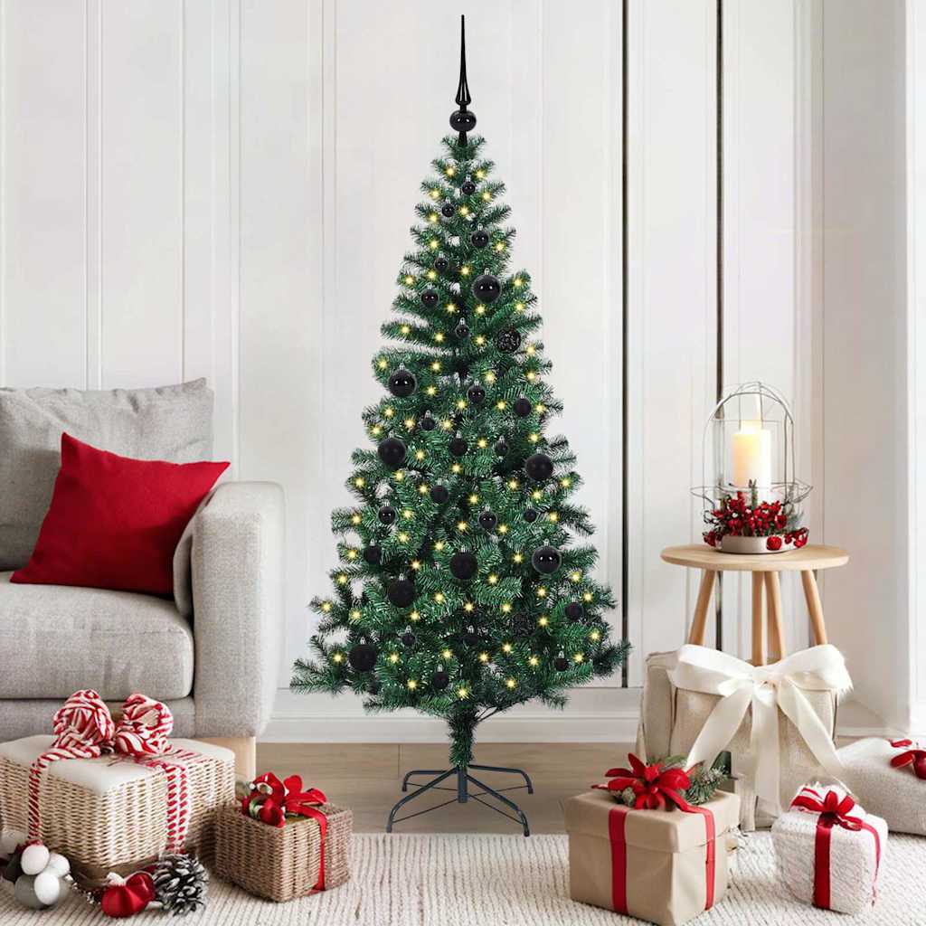 Kunstmatig Voorverlicht Kerstboom Groen 150 cm PVC en Metaal