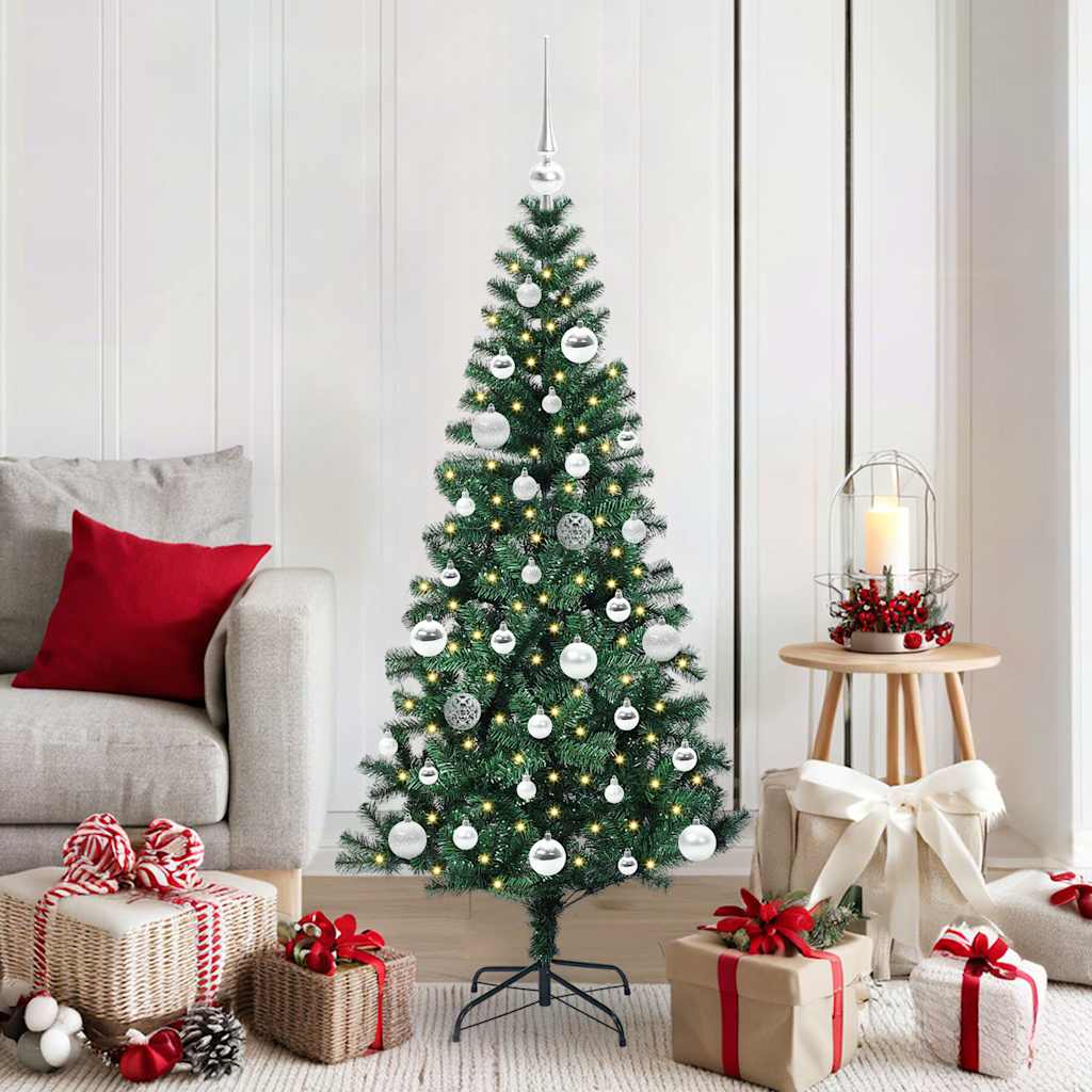 Kunstmatig Voorverlicht Kerstboom Groen 150 cm PVC en Metaal