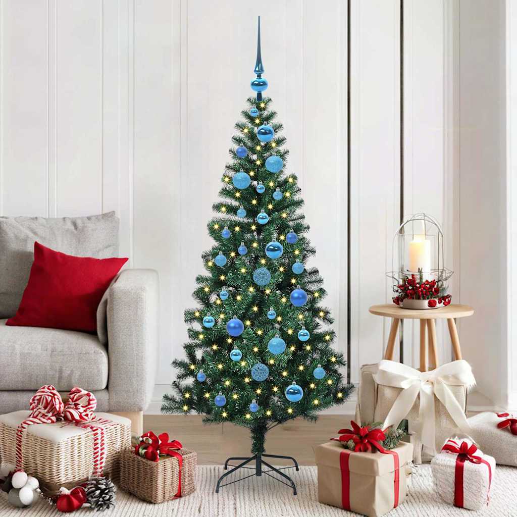 Kunstmatig Voorverlicht Kerstboom Groen 150 cm PVC en Metaal