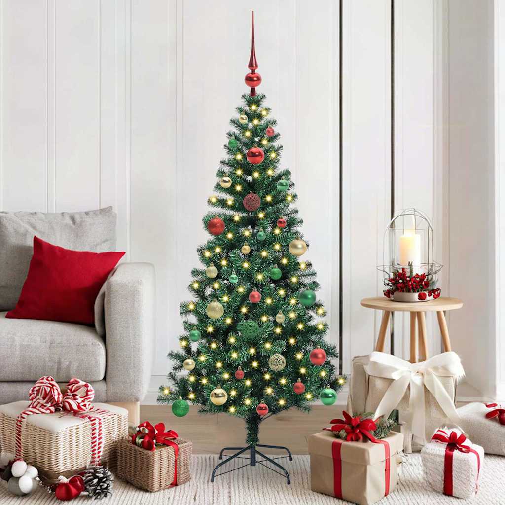 Kunstmatig Voorverlicht Kerstboom Groen 150 cm PVC en Metaal