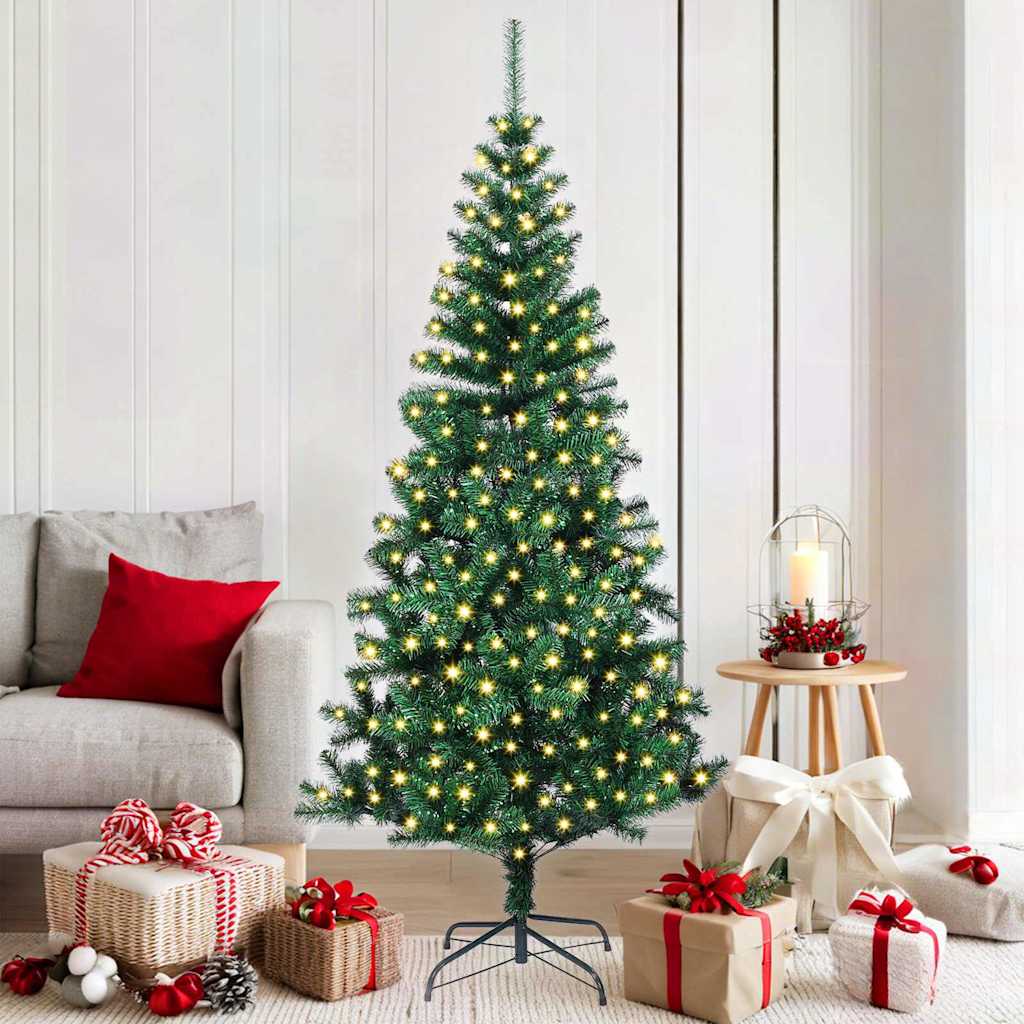 Kunstmatig Voorverlicht Kerstboom Groen 180 cm PVC en Metaal