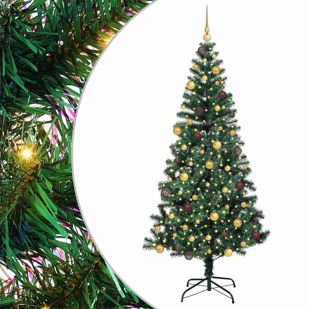 Kunstmatig Voorverlicht Kerstboom Groen 210 cm PVC en Metaal – afbeelding 2