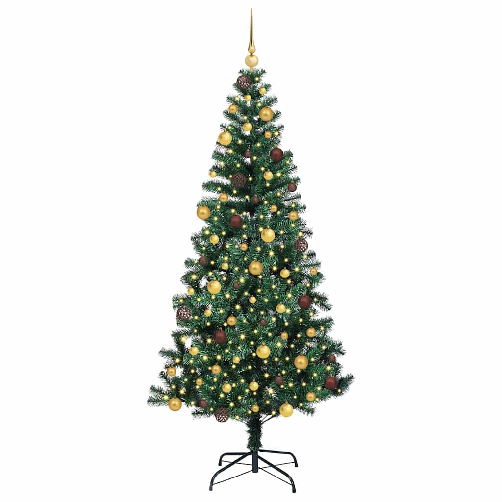 Kunstmatig Voorverlicht Kerstboom Groen 210 cm PVC en Metaal – afbeelding 3