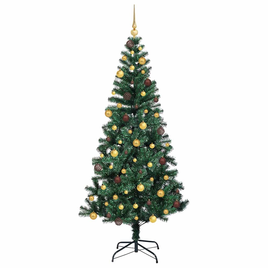 Kunstmatig Voorverlicht Kerstboom Groen 210 cm PVC en Metaal – afbeelding 4