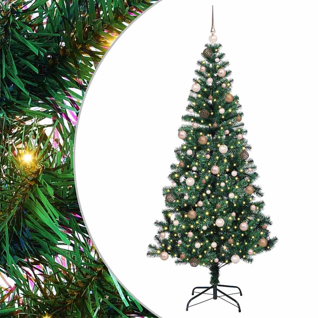 Kunstmatig Voorverlicht Kerstboom Groen 210 cm PVC en Metaal – afbeelding 2