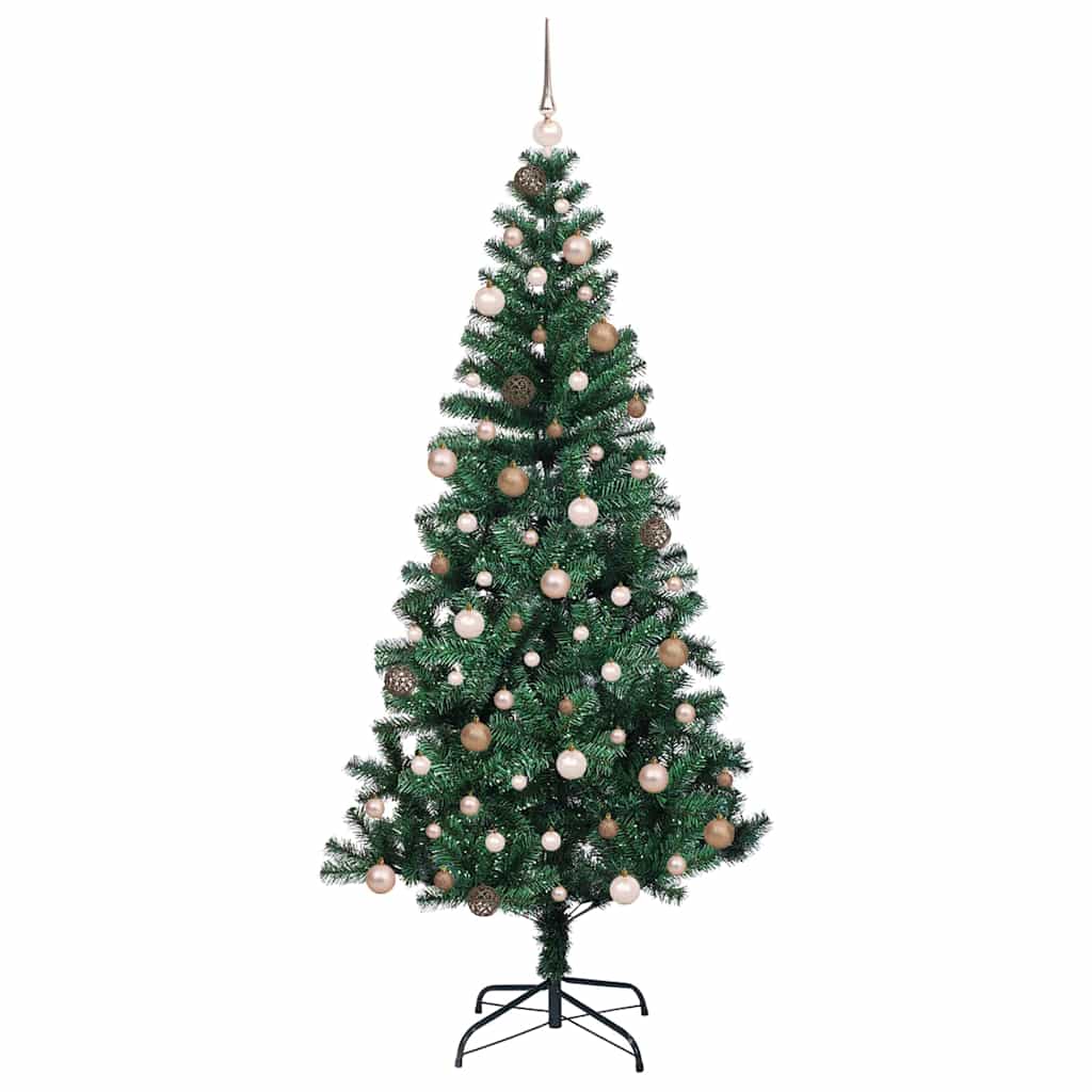 Kunstmatig Voorverlicht Kerstboom Groen 210 cm PVC en Metaal – afbeelding 4