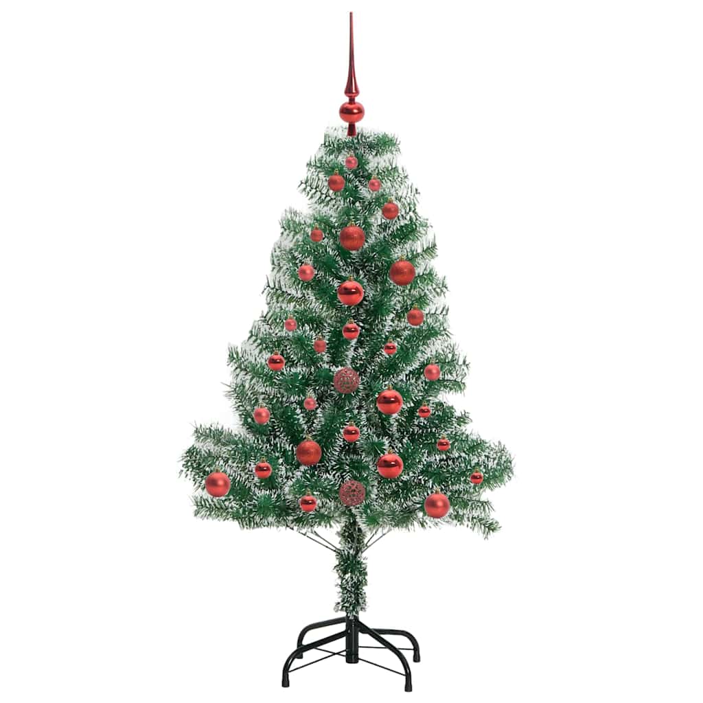 Kunstmatige Kerstboom Sneeuw Gevlochten met LED Licht 120 cm – afbeelding 4
