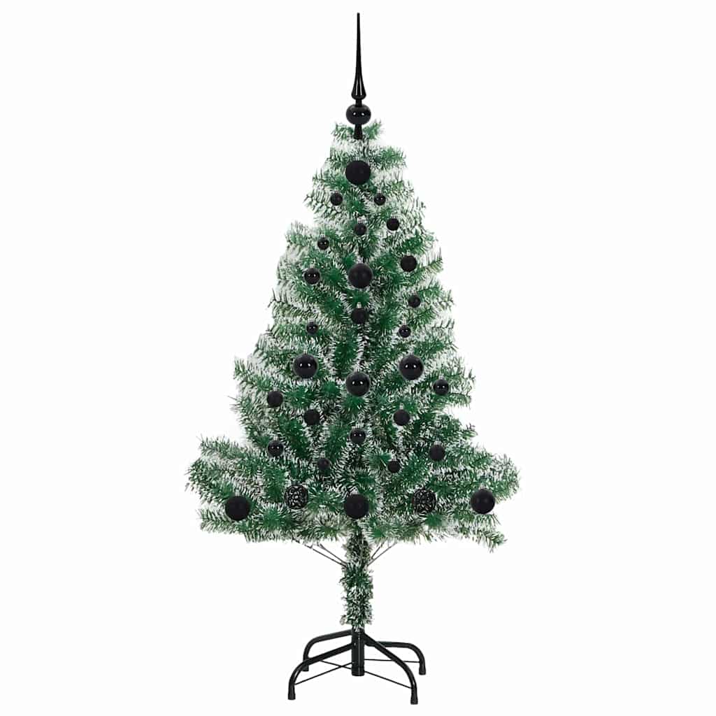 Kunstmatige Kerstboom Sneeuw Gevlochten met LED Licht 120 cm – afbeelding 4