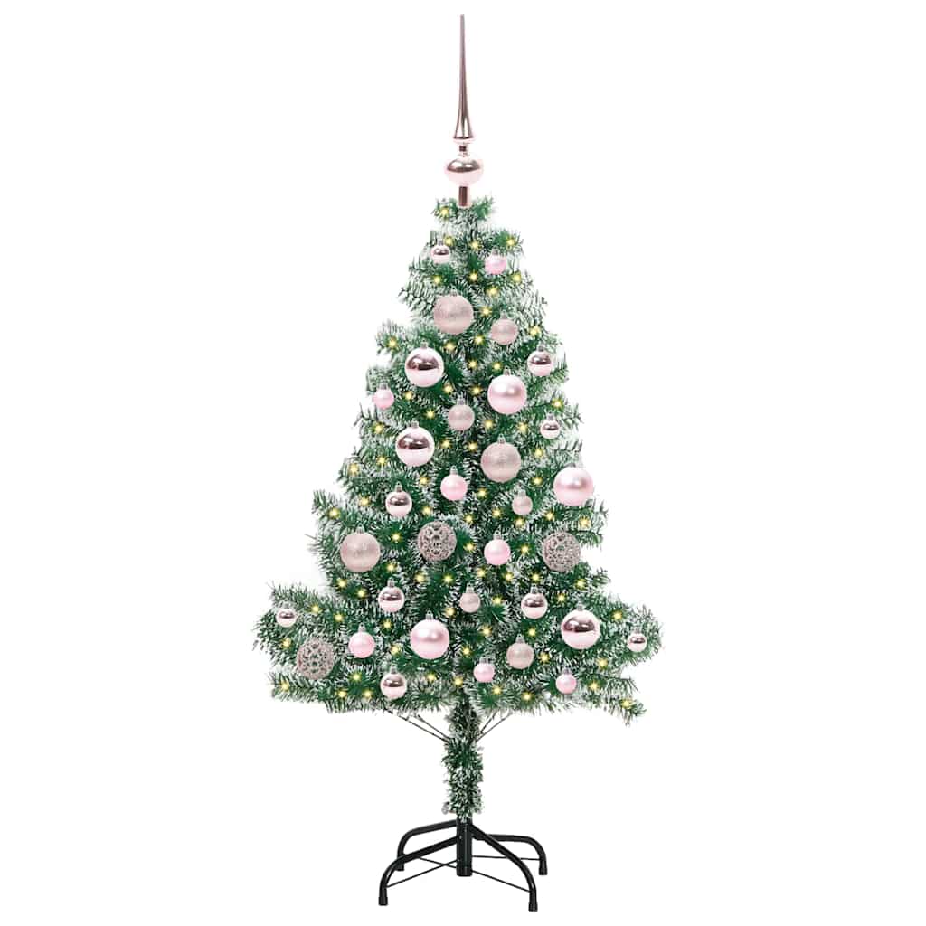 Kunstmatige Kerstboom Sneeuw Gevlochten met LED Licht 120 cm – afbeelding 3