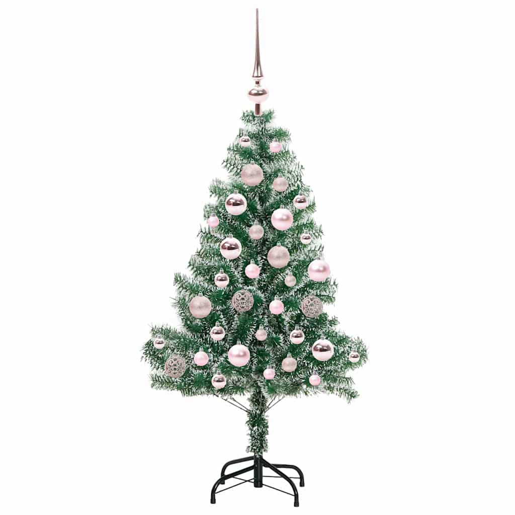 Kunstmatige Kerstboom Sneeuw Gevlochten met LED Licht 120 cm – afbeelding 4