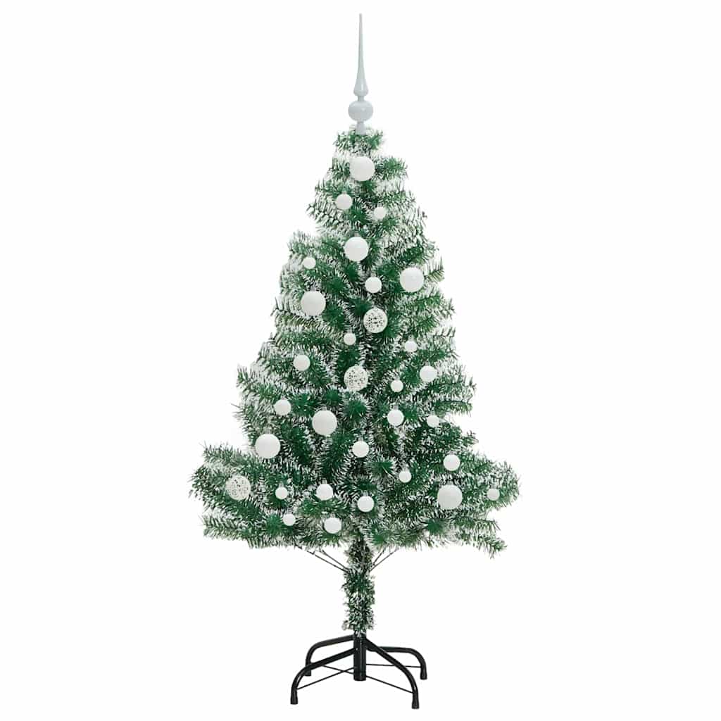 Kunstmatige Kerstboom Sneeuw Gevlochten met LED Licht 120 cm – afbeelding 4