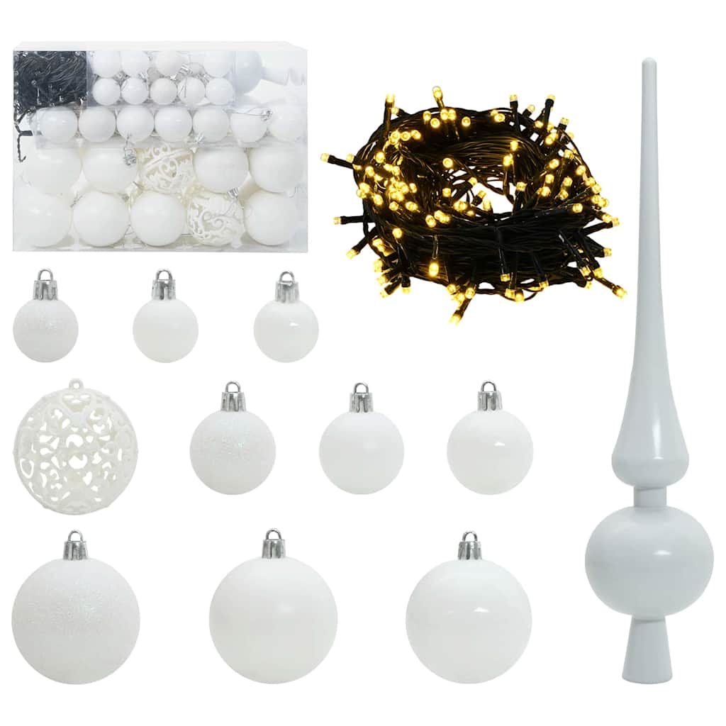 Kunstmatige Kerstboom Sneeuw Gevlochten met LED Licht 120 cm – afbeelding 6