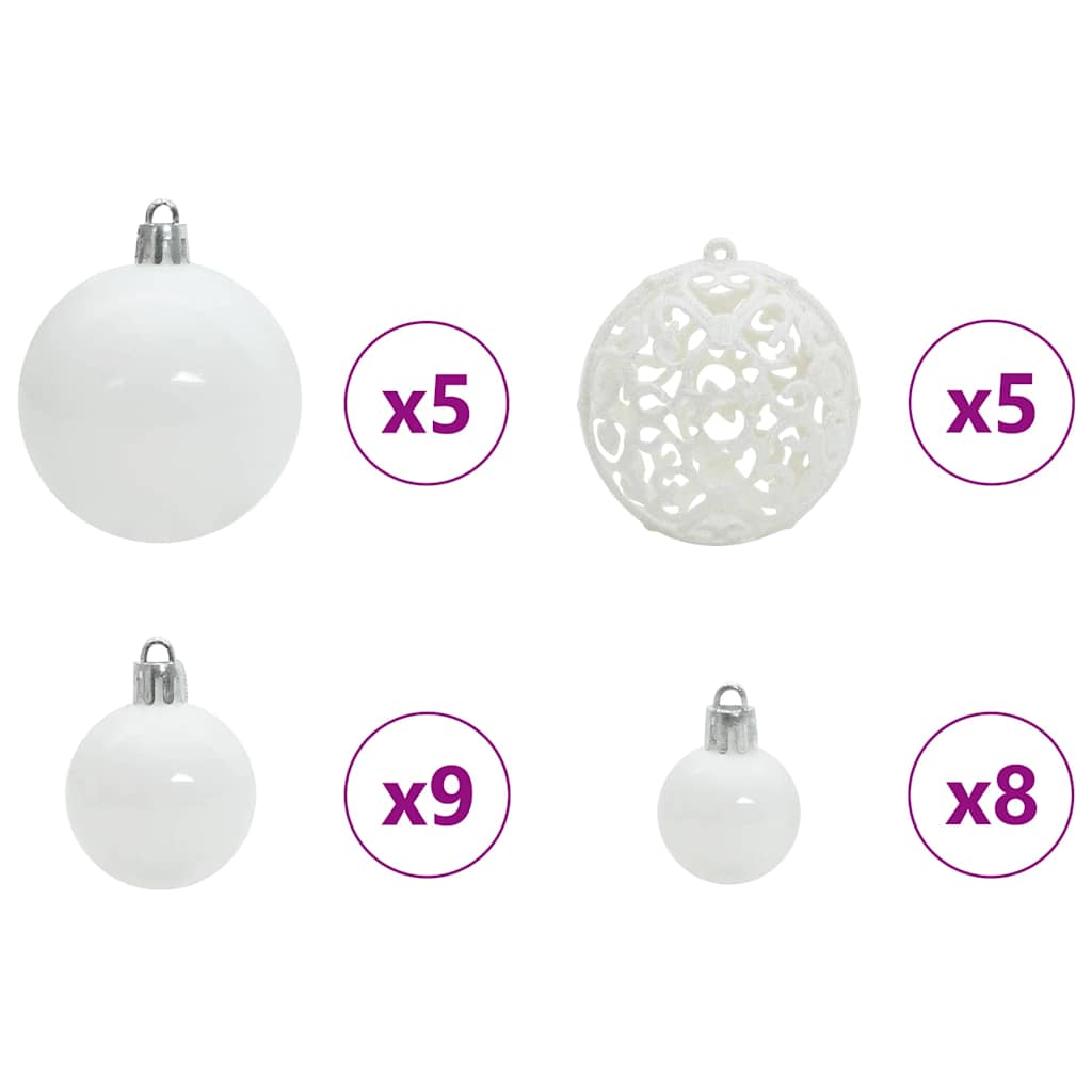 Kunstmatige Kerstboom Sneeuw Gevlochten met LED Licht 120 cm – afbeelding 8