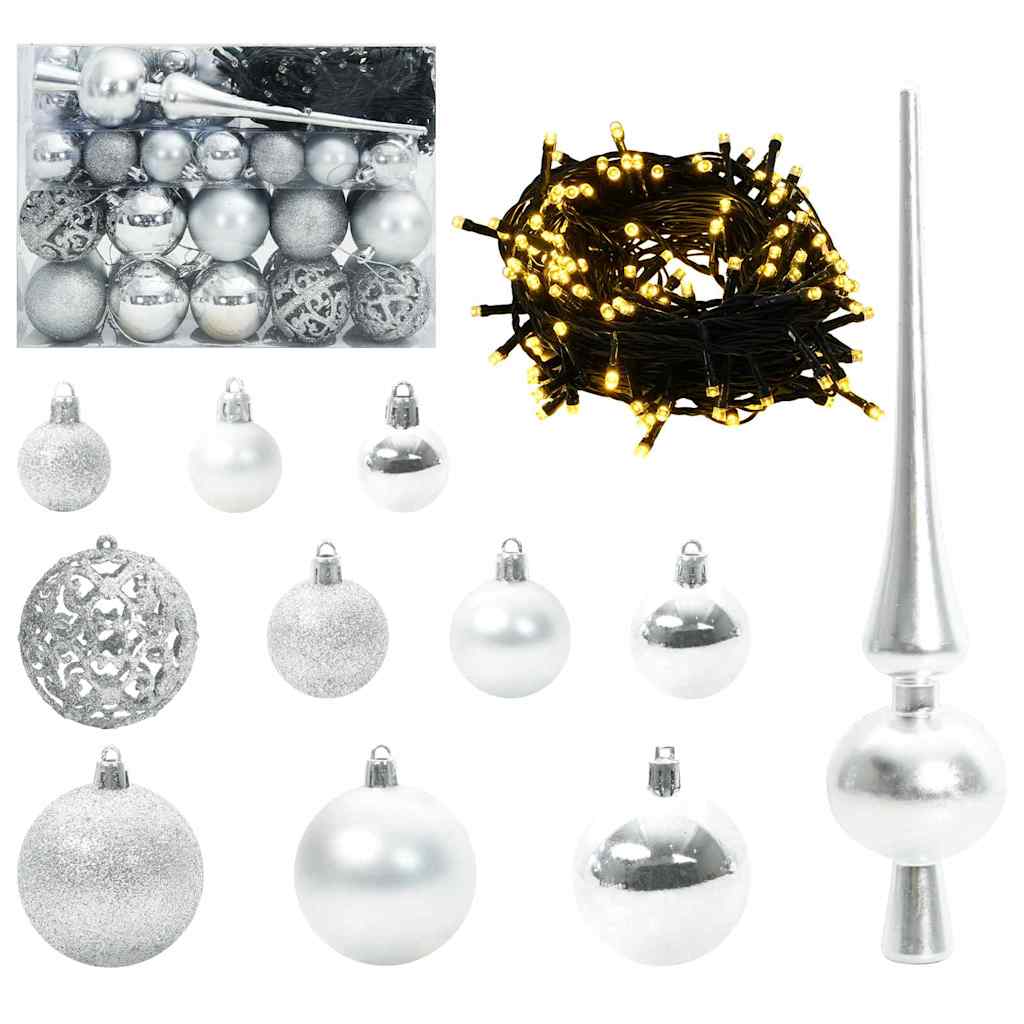 Kunstmatige Kerstboom Sneeuw Gevlochten met LED Licht 120 cm – afbeelding 6