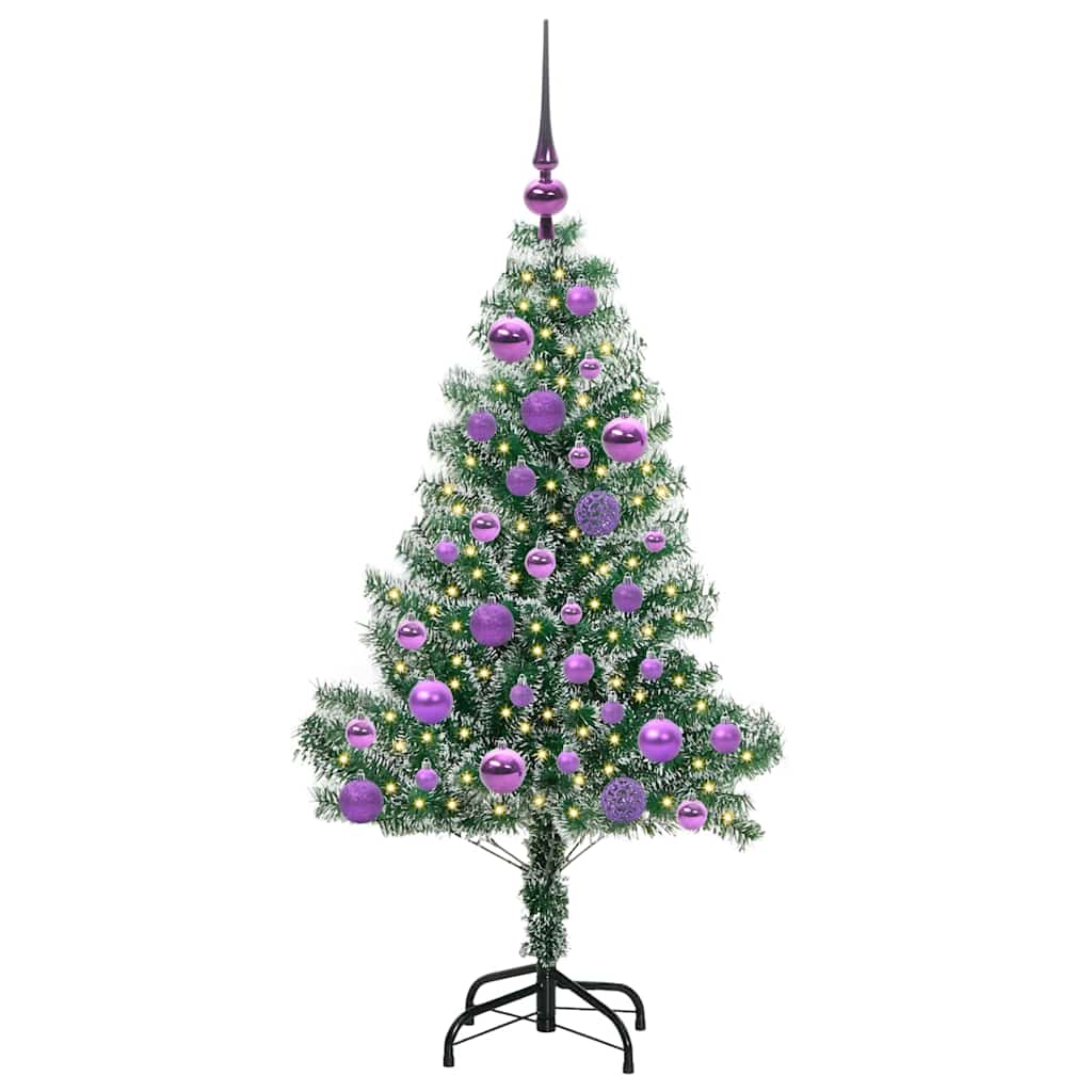 Kunstmatige Kerstboom Sneeuw Gevlochten met LED Licht 120 cm – afbeelding 3
