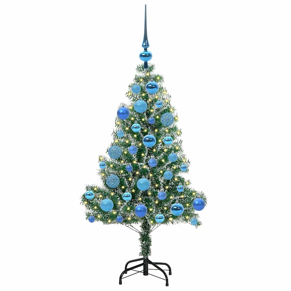 Kunstmatige Kerstboom Sneeuw Gevlochten met LED Licht 120 cm – afbeelding 3
