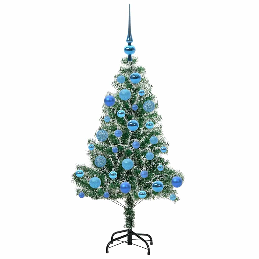 Kunstmatige Kerstboom Sneeuw Gevlochten met LED Licht 120 cm – afbeelding 4