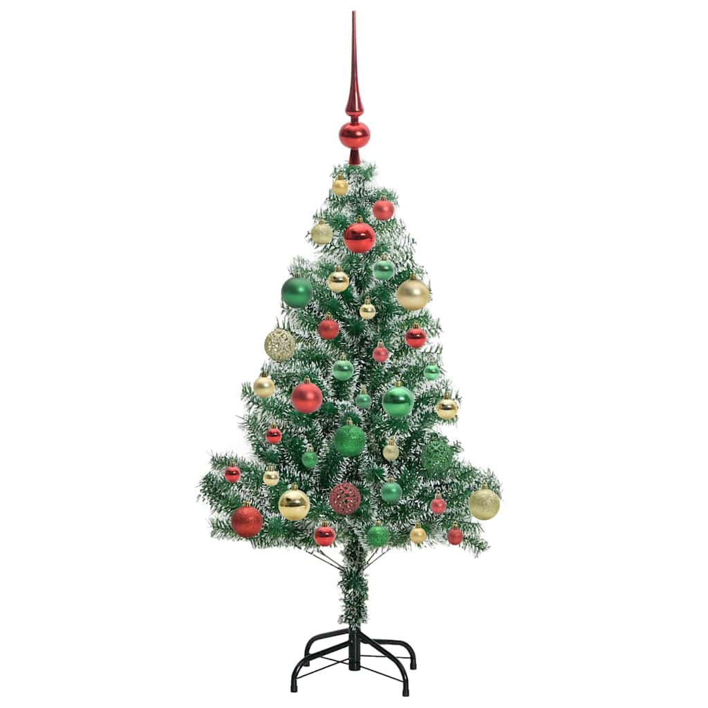 Kunstmatige Kerstboom Sneeuw Gevlochten met LED Licht 120 cm – afbeelding 6