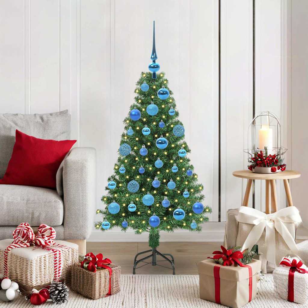 Kunstkerstboom Groen 120 cm PVC en Staal en Kunststof – afbeelding 1