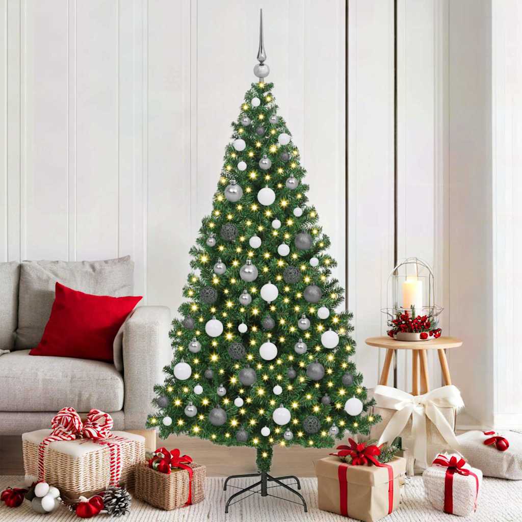 Kunstkerstboom Groen 180 cm PVC en Staal en Kunststof – afbeelding 1