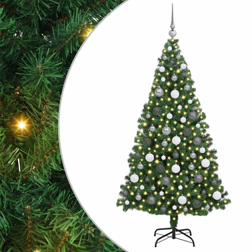 Kunstkerstboom Groen 180 cm PVC en Staal en Kunststof – afbeelding 2