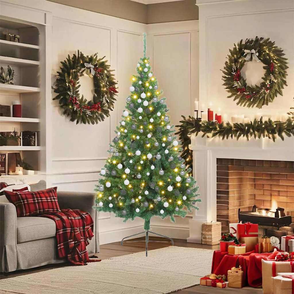 Kunstmatig Voorverlicht Kerstboom met 300 LED Groen 180 cm PVC