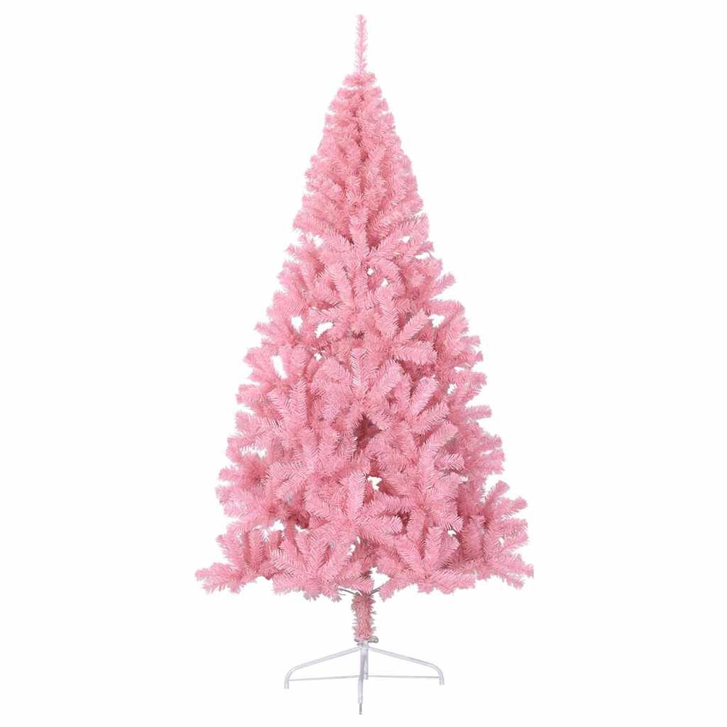 Kunstmatig Voorverlicht Kerstboom met 300 LED Roze 210 cm PVC – afbeelding 4