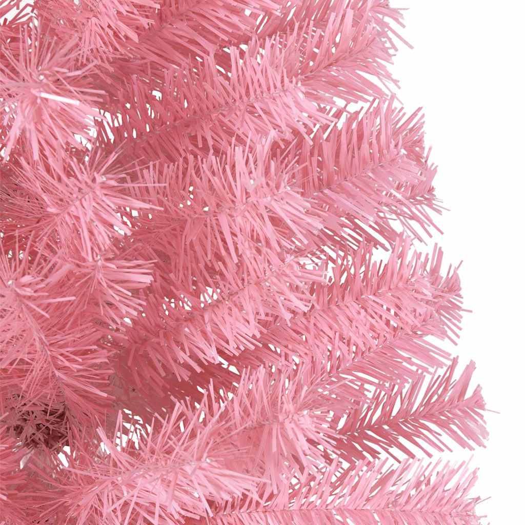 Kunstmatig Voorverlicht Kerstboom met 300 LED Roze 210 cm PVC – afbeelding 8