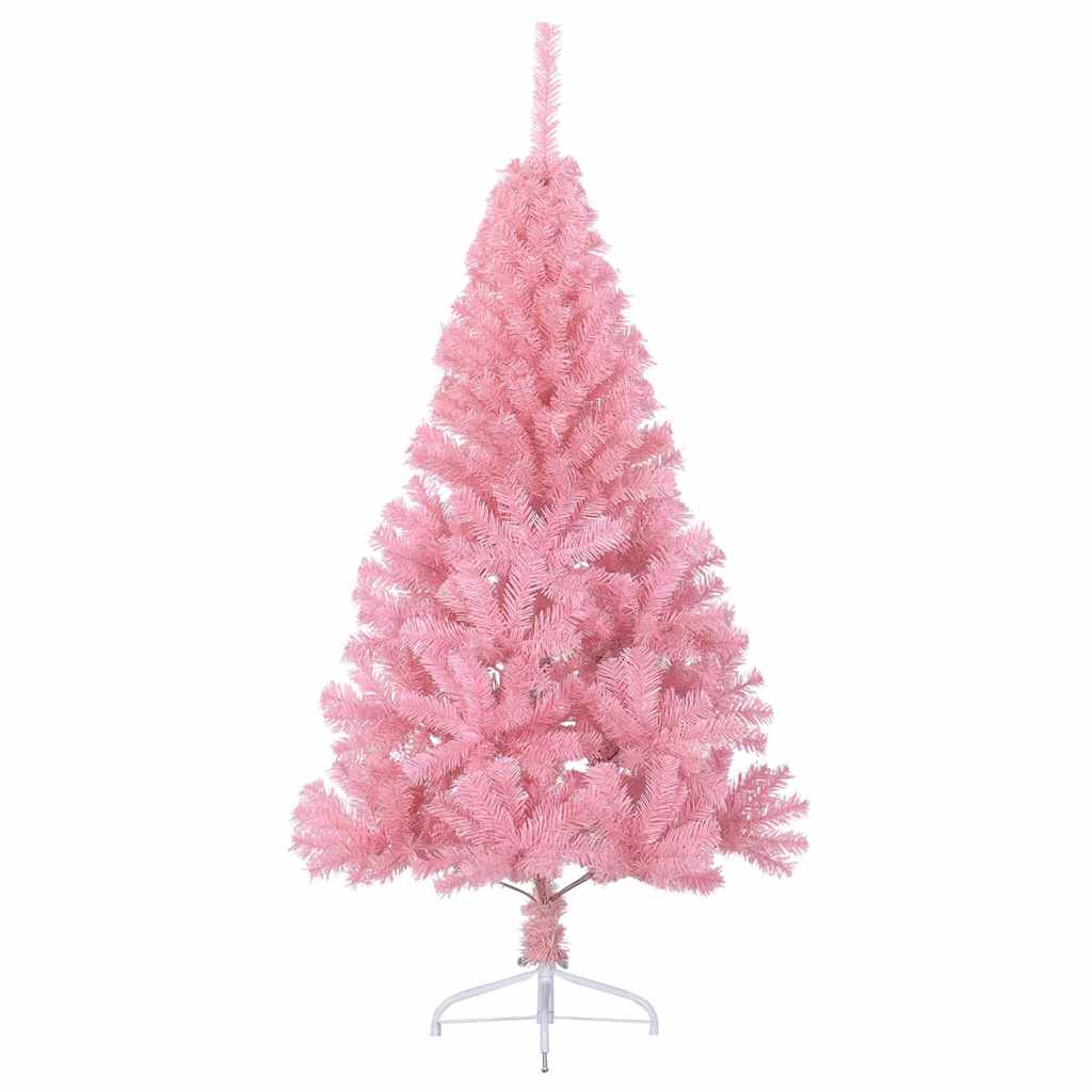 Kunstmatig Voorverlicht Kerstboom met 300 LED Roze 210 cm PVC – afbeelding 6