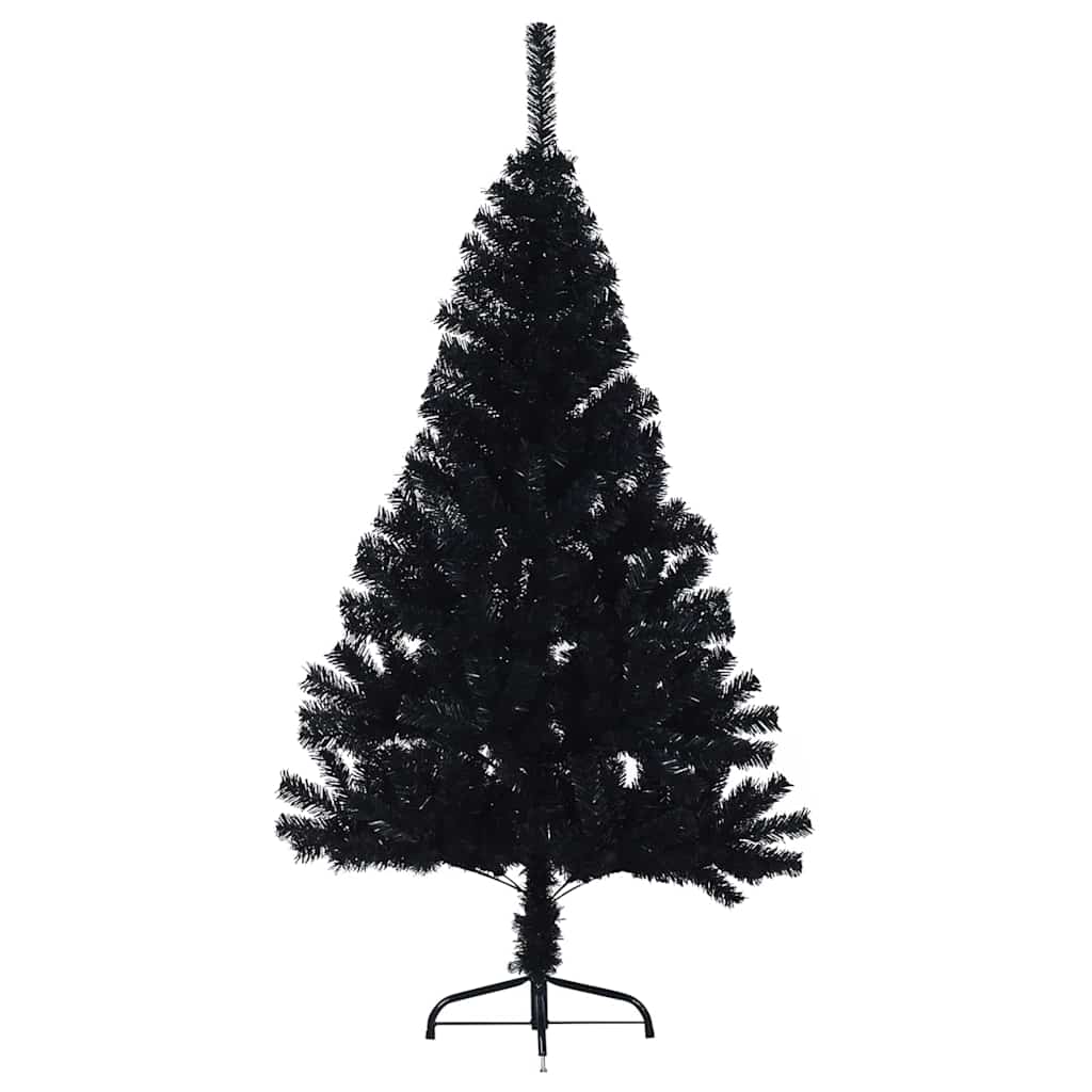 Kunstmatig Voorverlicht Kerstboom met 150 LED Zwart 120 cm PVC – afbeelding 6