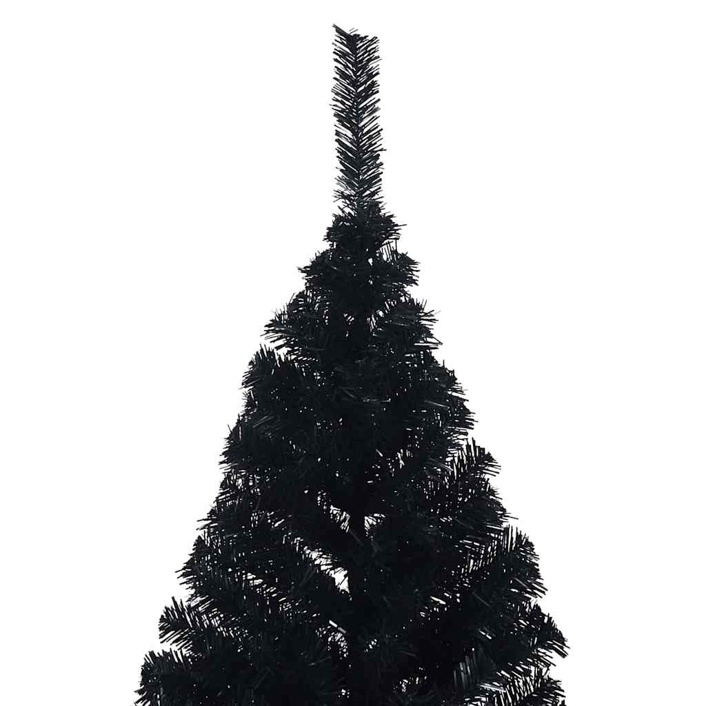 Kunstmatig Voorverlicht Kerstboom met 300 LED Zwart 210 cm PVC – afbeelding 7